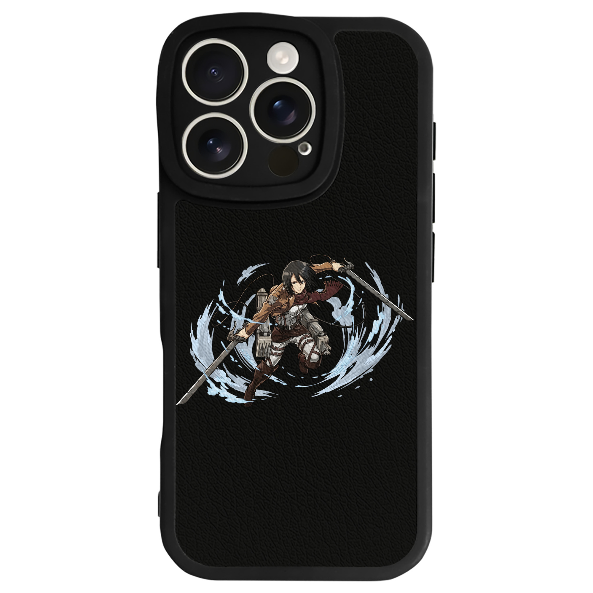 （画像用） 進撃の巨人 ミカサ·アッカーマン Attack on Titan Mikasa Ackerman 【iPhone 16シリーズ対応】シリコンスマホケース（レザー調） 材質：シリコン